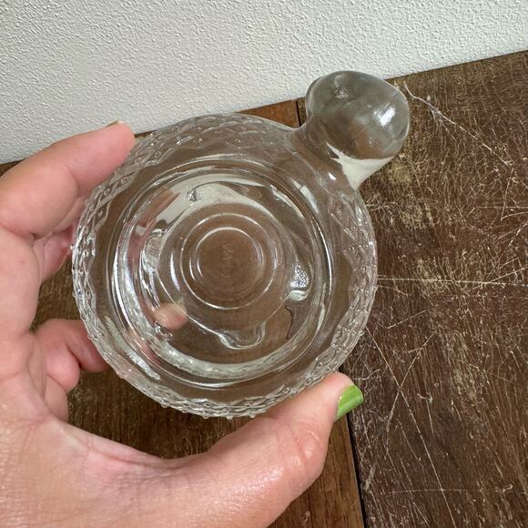 Avon Clear Glass Turtle‎ Votive Tea light Candle Holder Diamond Pattern HEAVY - Picture 5 of 7